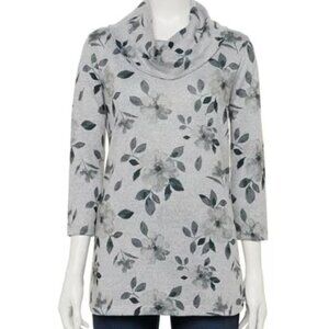 Women's Croft & Barrow 3/4 Sleeve Cowlneck Top M